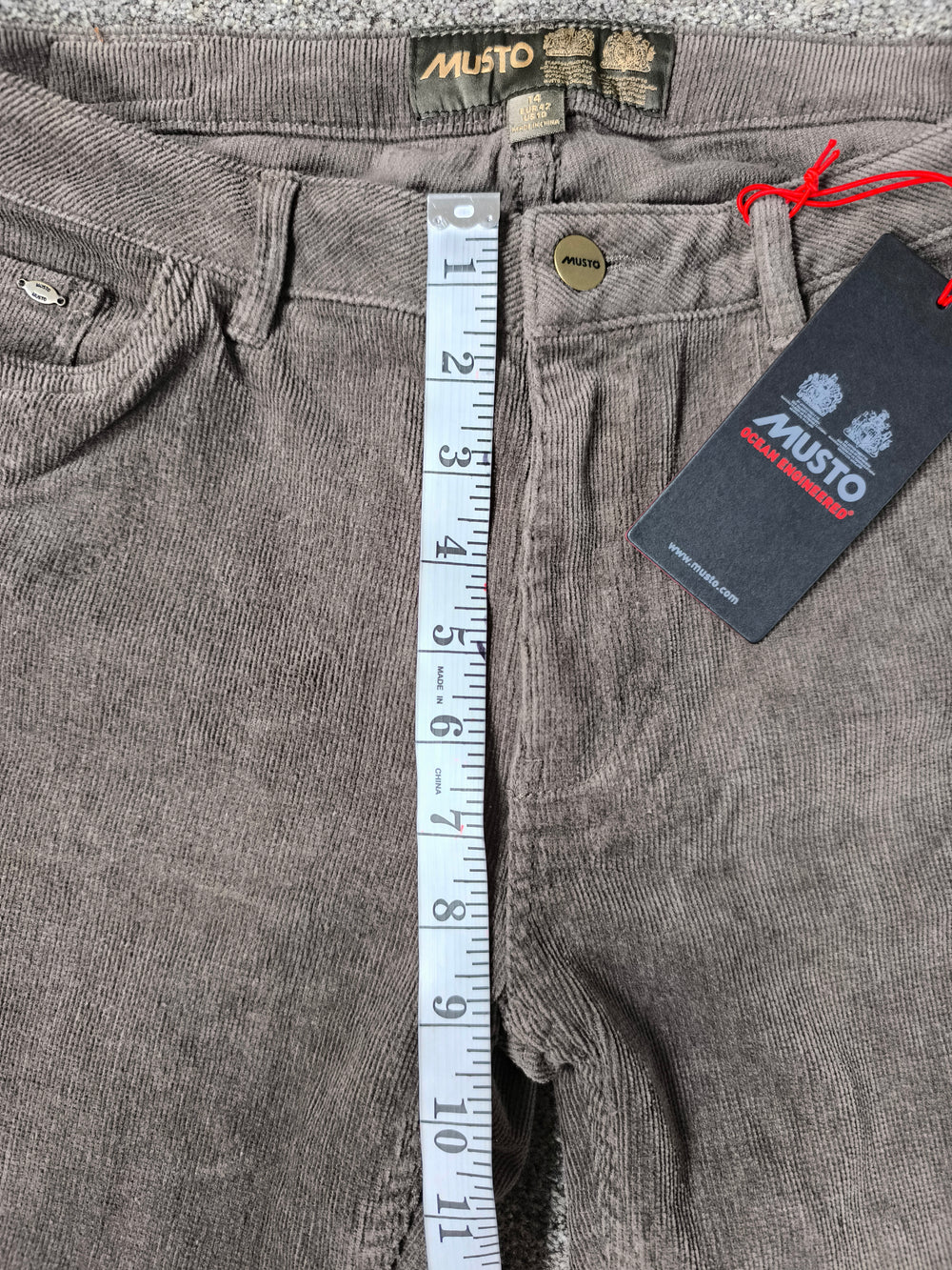 BNWT Musto Women's Brown Corduroy Trousers Jeans UK Size 14 Cord Slim