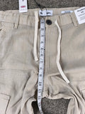 Threadbare Men's Linen Blend Cargo Trousers Beige Straight Fit  W32 BNWT