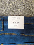 Brave Soul London 'Pam' Stretch Womens Skinny Jeans Mid Blue Size 24 (5XL) BNWT