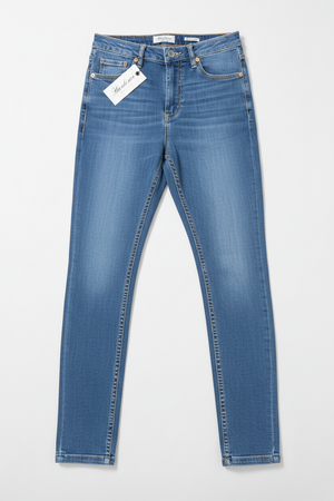 Hardcore Denim Women's High-Waisted Regular Fit Skinny Jeans Blue Size W28 L32 BNWT
