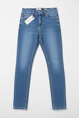 Hardcore Denim Women's High-Waisted Regular Fit Skinny Jeans Blue Size W28 L32 BNWT