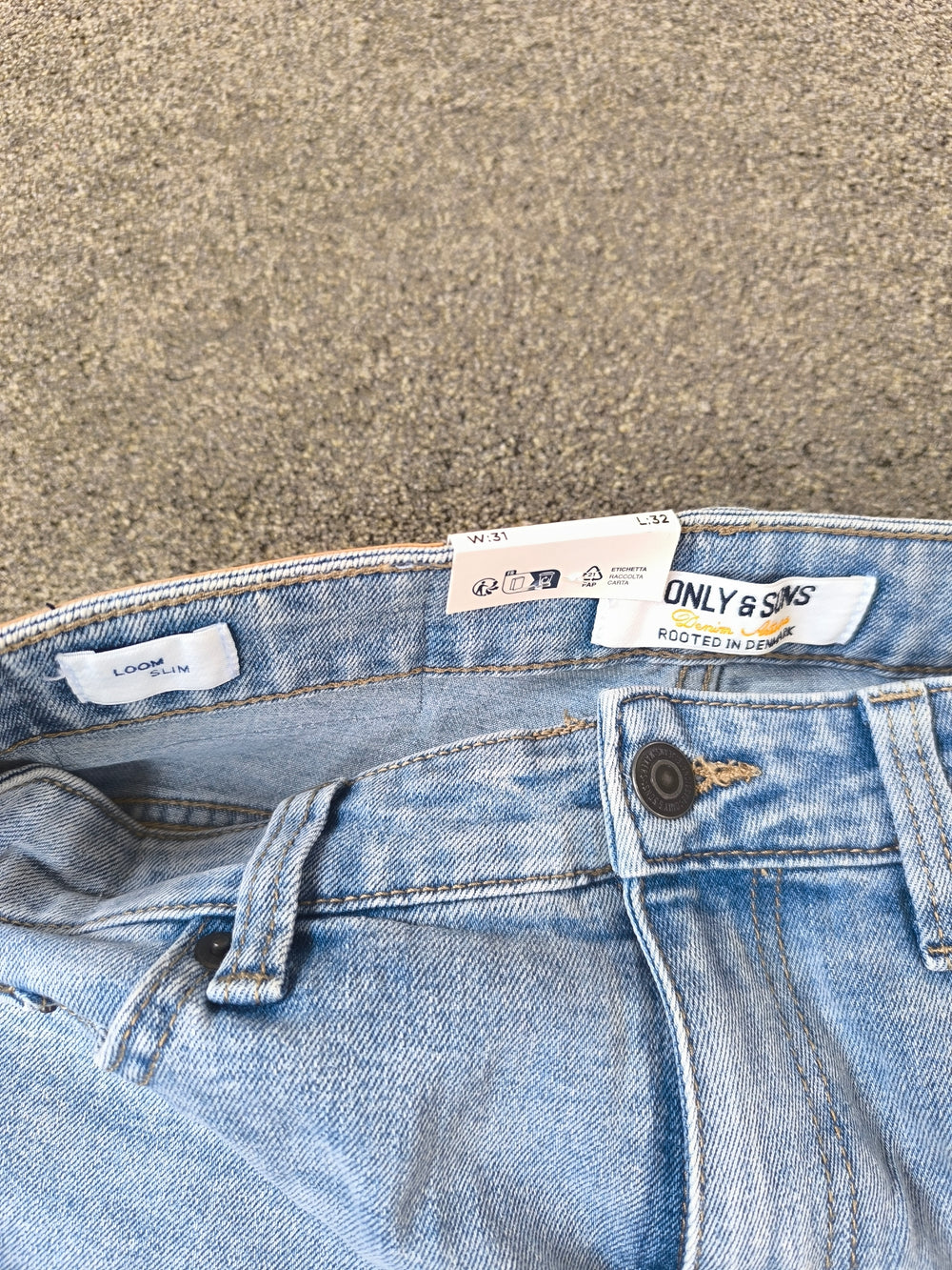 Only & Sons Loom Slim Fit Men's Jeans Light Blue Denim W31 L32 BNWT