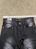Brave Soul Men's Black Distressed Biker Jeans Skinny Fit 32R Brand New with Tag