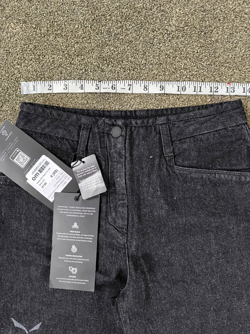Salewa Fanes Alpine Hemp Denim Pants Black Out - Women’s Size UK 8 (XS) - BNWT