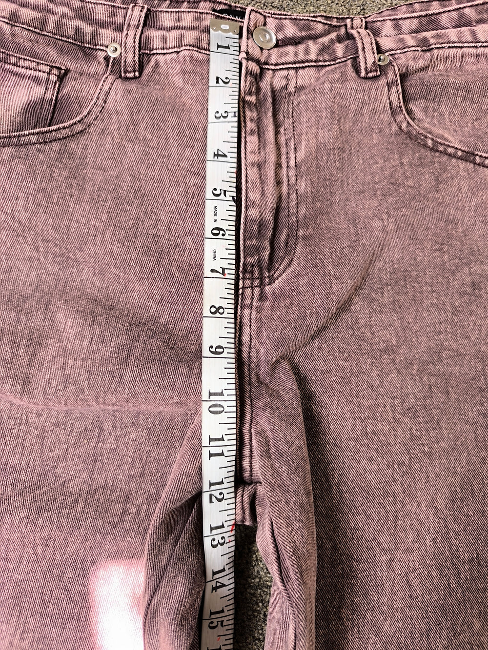 I Saw It First Purple Acid Wash Wide Leg Womens Balloon Jeans - UK 16 New Without Tags