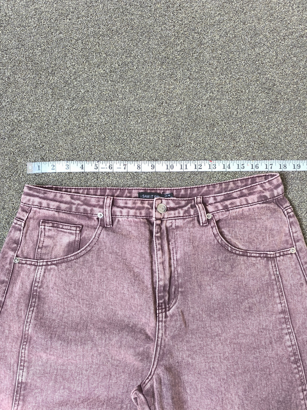 I Saw It First Purple Acid Wash Wide Leg Womens Balloon Jeans - UK 16 New Without Tags