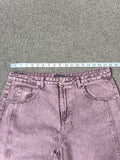 I Saw It First Purple Acid Wash Wide Leg Womens Balloon Jeans - UK 16 New Without Tags